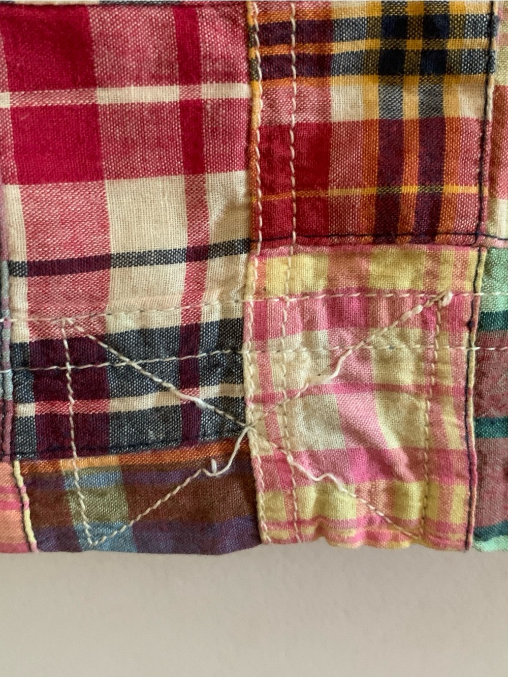 American Eagle Outfitters Plaid Mini Skirt in Red, Blue, Yellow Patchwork 8 - Picture 8 of 10